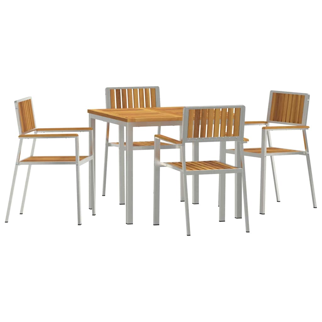 Garden Dining Set 5 pcs Brown Solid acacia wood